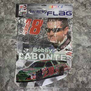Bobby Labonte Nascar Die-Cut Mini Flag HIREV #18 INTERSTATE 12.5x18 NOS